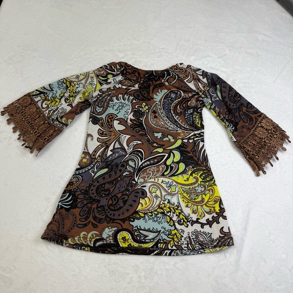 Lady’s World Paisley Bell Sleeve Dress - Picture 2 of 7